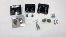 STERLING SILVER STONE & NATURE EARRINGS 28G TOTAL