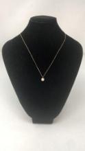 14KT GOLD SINGLE PEARL NECKLACE