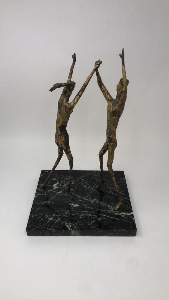 DANCING COUPLE METAL STATUE