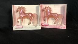 2) BREYER HORSE FIGURINES BREAST CANCER AWARENESS