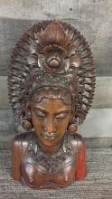 BALINESE INDONESIAN WOMAN HARDWOOD BUST