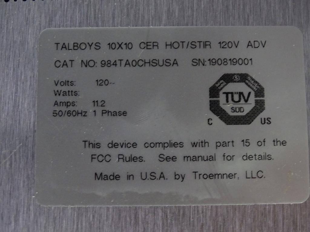 TALBOYS HOT PLATE STIRRER.