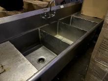 LARGE STAINLESS 3 BAY SINK