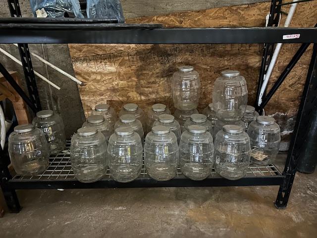 21 ANCHOR HOCKING GLASS BARRELL JARS