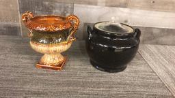 VINTAGE BEAN POT & HOSLEY POTTERIES URN PLANTER