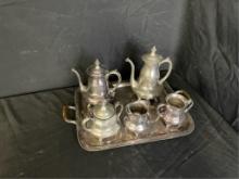 POOLE SILVER-PLATE 6PC TEA & COFFEE SET