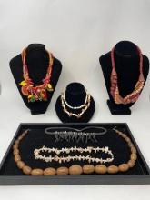 WOOD & SHELL BEAD NECKLACES