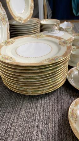 90PC NORITAKE PEONY CREAM CHINA SET