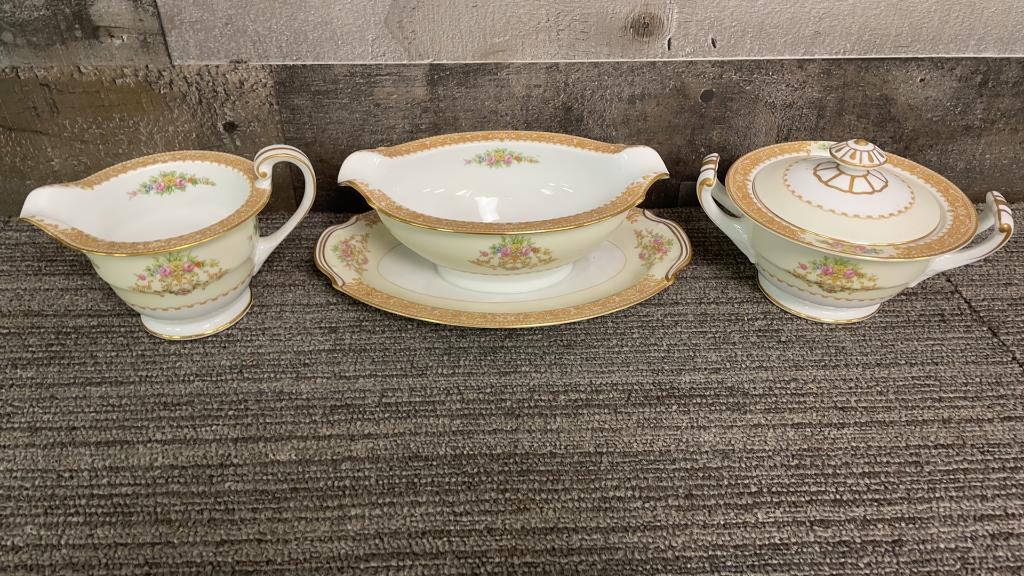 90PC NORITAKE PEONY CREAM CHINA SET