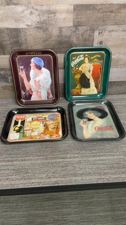 VINTAGE COCA-COLA COMMEMORATIVE METAL TRAYS