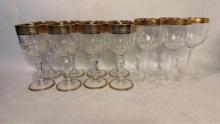 GOLD GILT ROYAL ROCK CRYSTAL STEMWARE