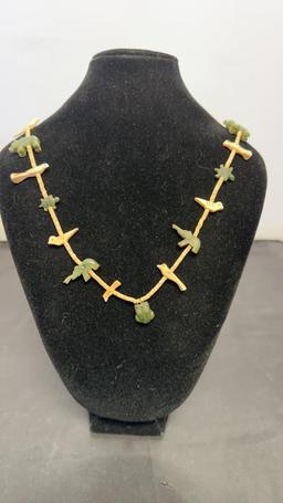 JADE & SHELL FETISH NECKLACE