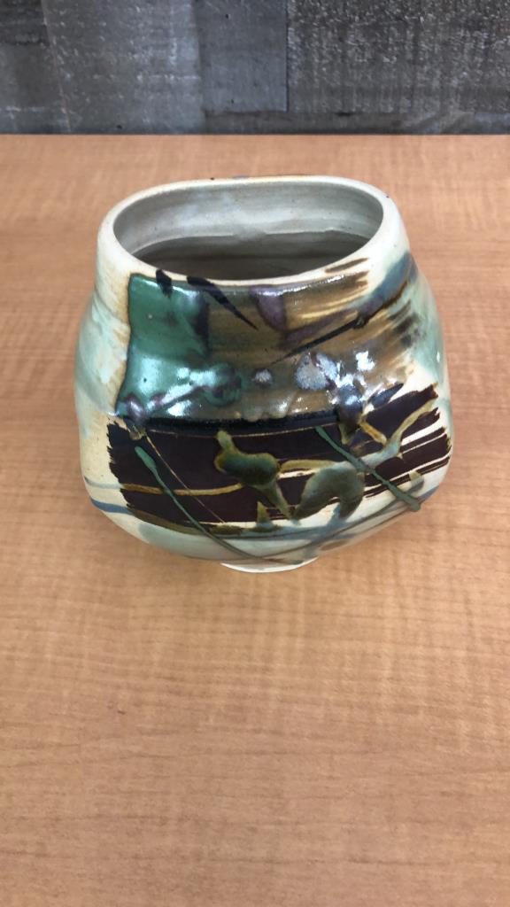 RAKU URN AND HAND GLAZED POTTERY