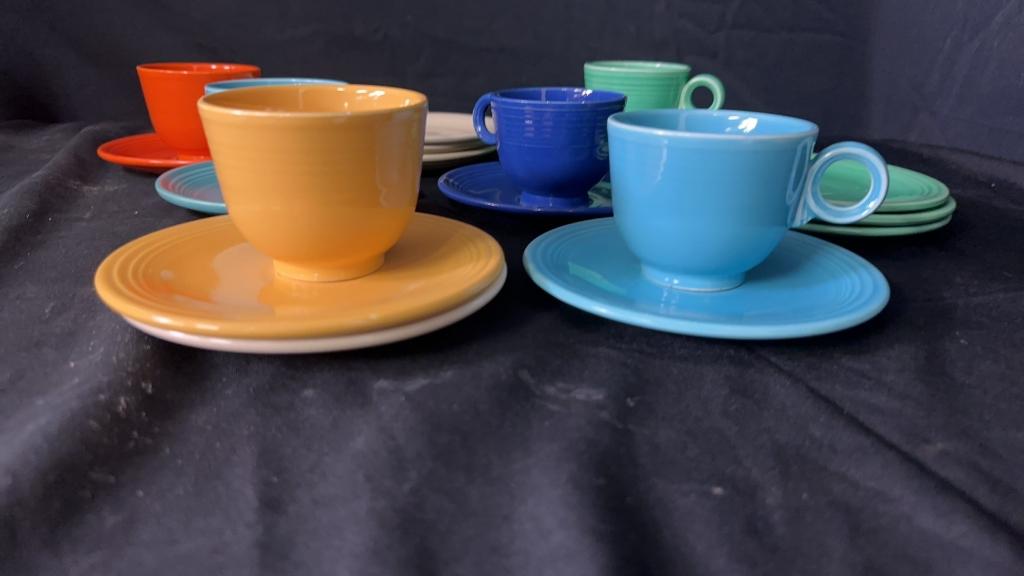 FIESTWARE MUGS, SAUCERS, & DESSERT PLATES