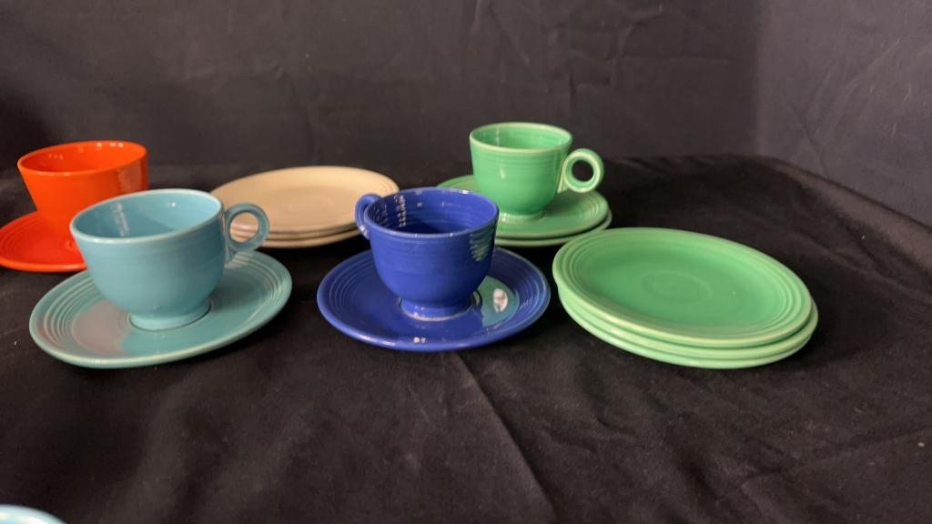 FIESTWARE MUGS, SAUCERS, & DESSERT PLATES