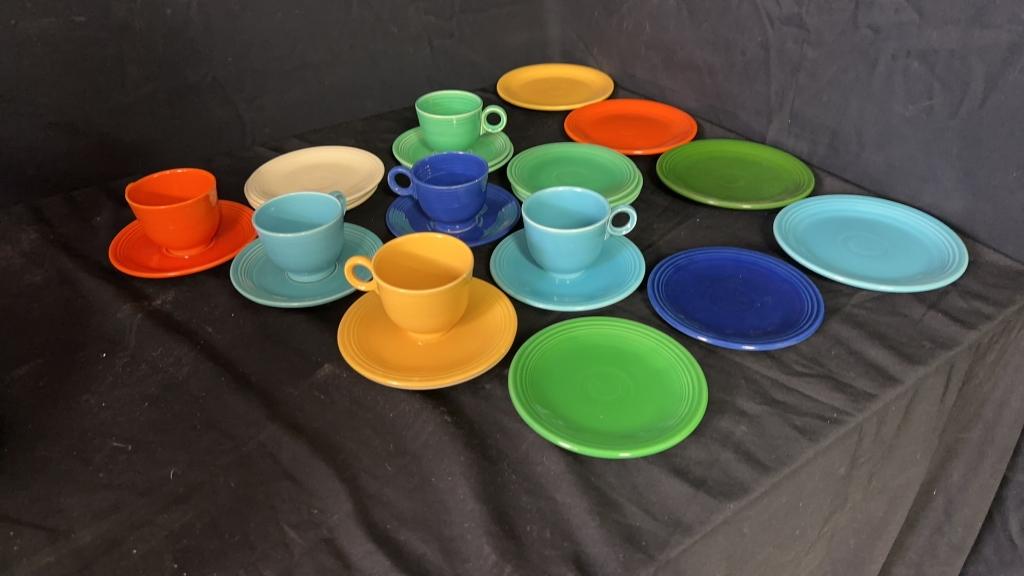 FIESTWARE MUGS, SAUCERS, & DESSERT PLATES