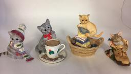 4) LENOX CAT FIGURINES