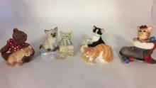 4) LENOX CAT FIGURINES