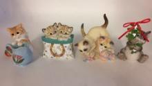 4) LENOX CAT FIGURINES