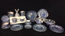 LIBERTY BLUE STAFFORSHIRE AND MORE BLUE CHINA SET