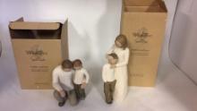 WILLOW TREE FATHER & SON AND MOTHER & SON FIGURINE