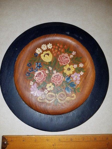 Hand Painted Wooden Plate