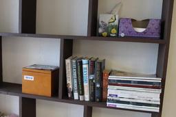 Contents of Bookshelf: Books and Decor