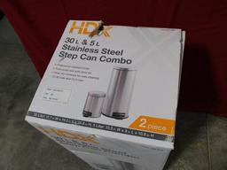 HDX 30 L & 5 L Stainless Steel Step Cam Combo Trashcan