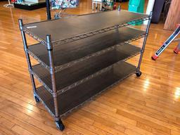 Stainless Steel Rolling Rack, NSF w/ 4 Shelves