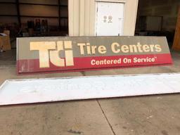 Large Sign, TCi Tire Centers, Embossed Plastic, 47" Inches x 18' Feet