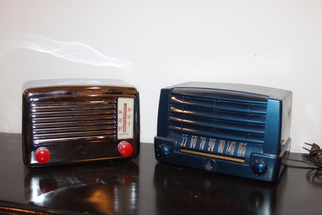 Lot of 2 Art Deco Vintage Radios, Restored