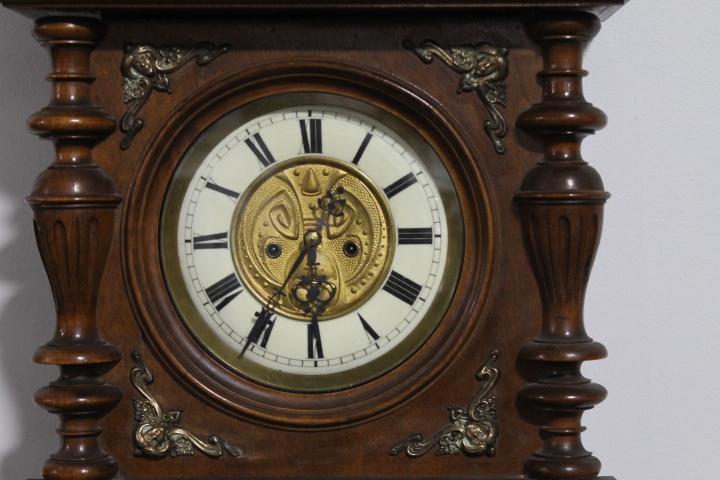 German, Brass Works, 2 Weight Driven Ornate Wall Clock