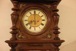 German, Brass Works, 2 Weight Driven Ornate Wall Clock