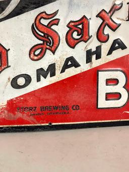 Storz Old Saxon Omaha Antique Tin Beer Sign