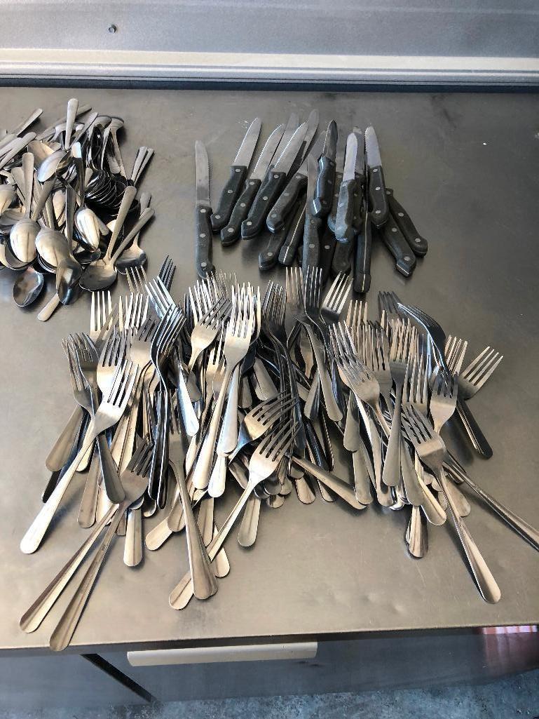 340 Pieces of Silverware, 100+ Forks, 100+ Knives, 95 Spoons, 21 Steak Knives, 24 Soup Spoons
