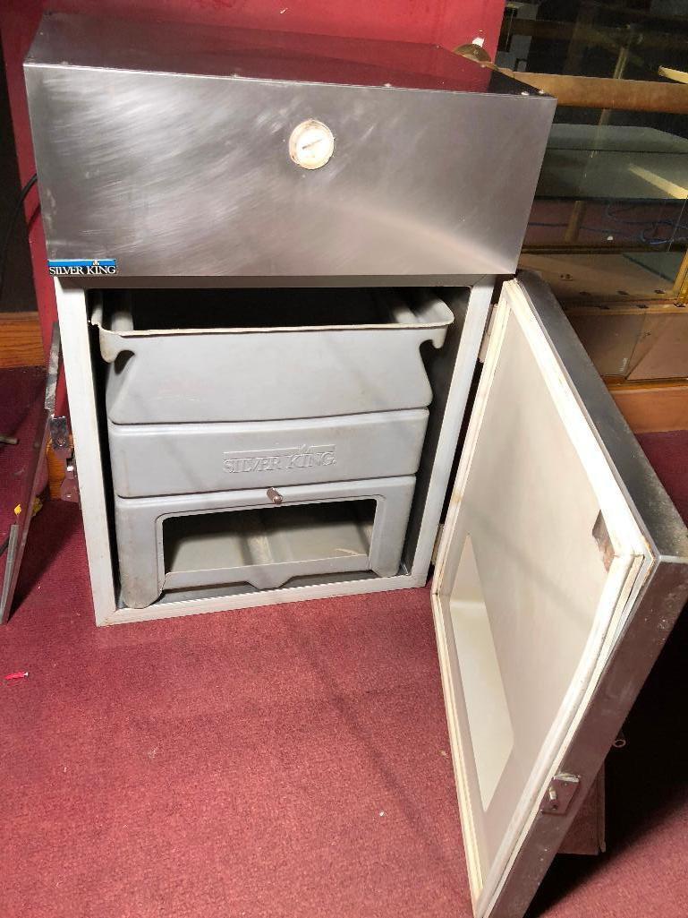 Lot of 2, Silver King SK25B Lettuce Crisper Refrigerated Dispenser, One Door Missing Holding Pins