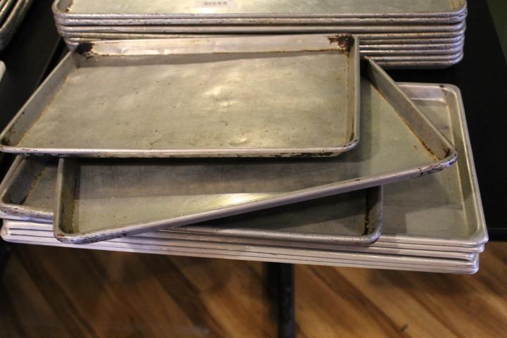 Lot of 9 Baking Sheets, (6) 12" x 24" and (3) 13" x 18" NSF