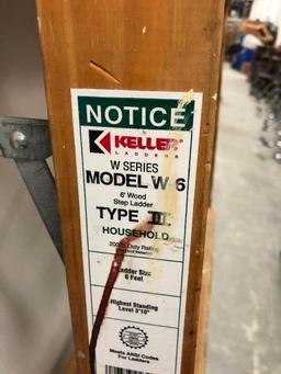 6' Keller Model W-6 Type II Wooden Household Step Ladder