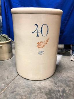 40 Gallon Red Wing Stoneware Crock w/ Large Wing