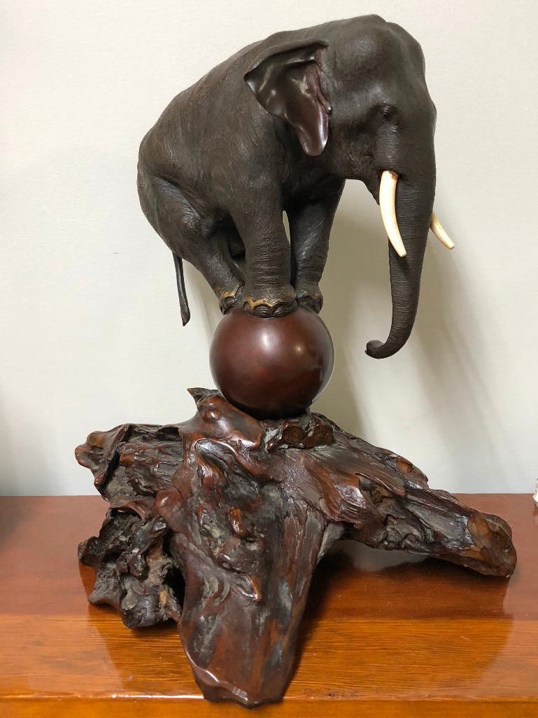 Bronze Elephant Sculpture from the 1904 World's Fair St. Louis Donated by P.T. Barnum (Circus)