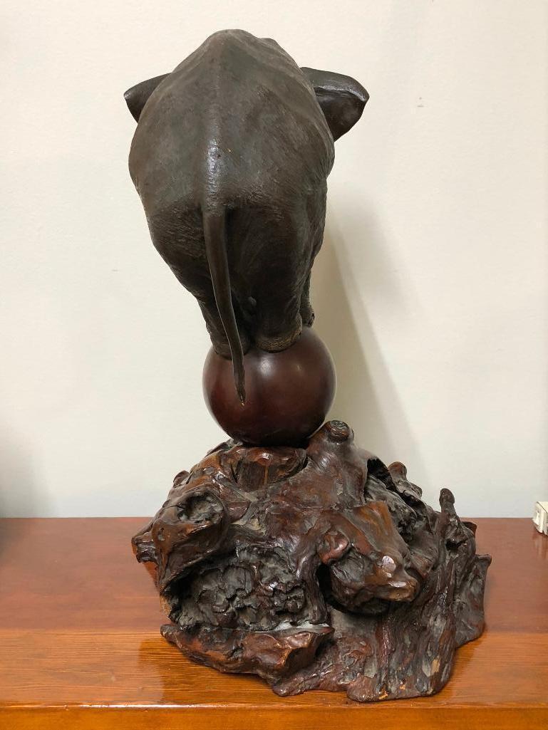 Bronze Elephant Sculpture from the 1904 World's Fair St. Louis Donated by P.T. Barnum (Circus)