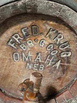 Fred Krug Br G Co OMAHA, NEB Beer Keg w/ Bug Spigot