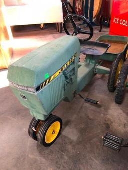John Deere Model 520 w/ 4450 Style Decals Original Pedal Tractor w/ Matching Trailer