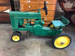 John Deere Large 60 Pedal Tractor w/ Correct Star Wheels, Front Wheels & Steering Wheel Replacement