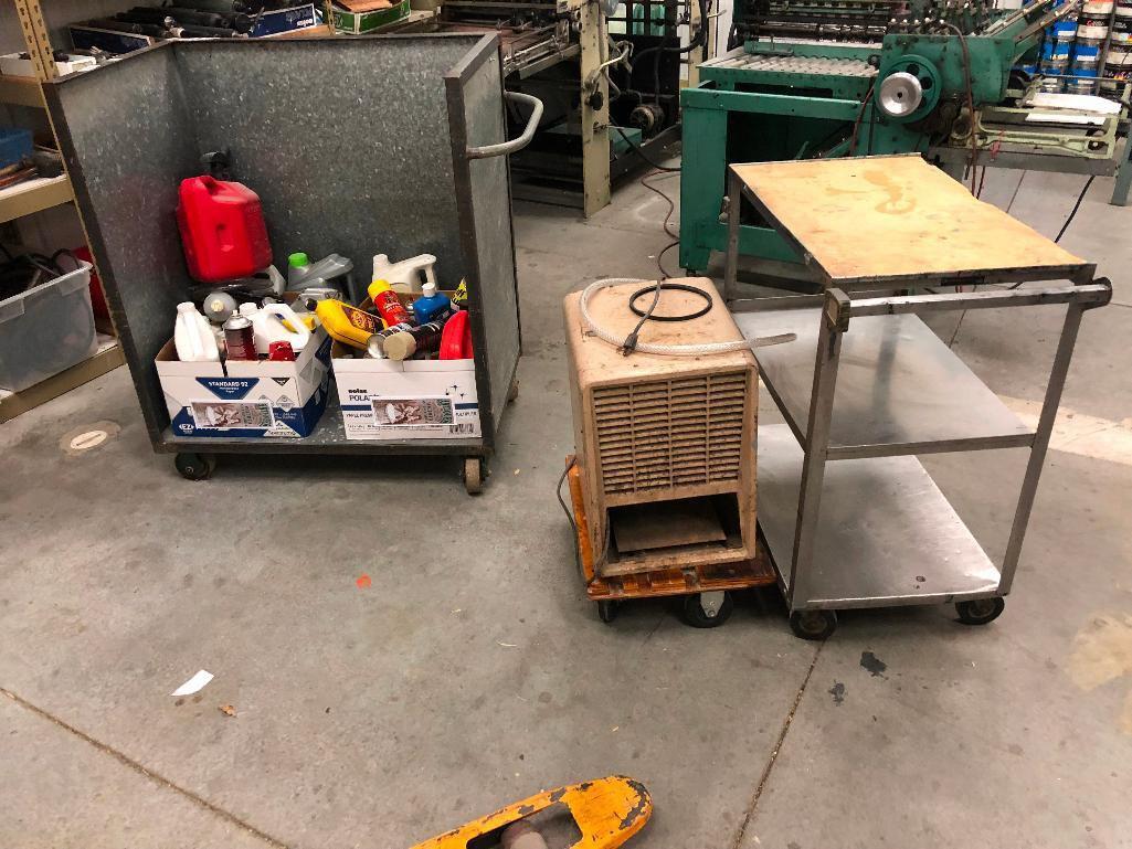 Utility Cart, Open-Sided Dock Cart, Work Table, Heater and Shop Supplies/Cleaners