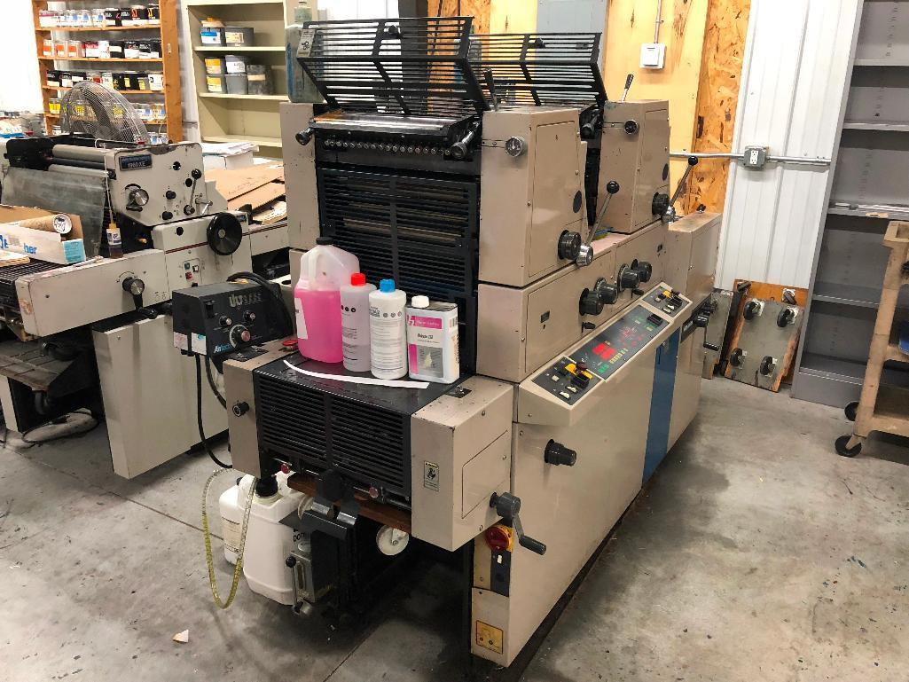 Ryobi 3302M Small Two Color Offset Press, SN: 4744 w/ Accessories & Extra Motors, Working