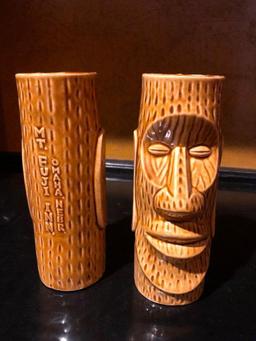 Dead Stock Mt Fuji Inn Mai Tai Lounge Tiki Glass, Color Brown, One of Six New w/ Box, One Tiki Glass