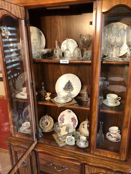 Contents of China Cabinet: Bells, China, Glassware, Crystal