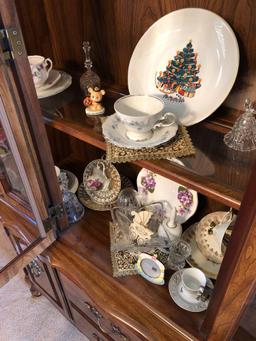 Contents of China Cabinet: Bells, China, Glassware, Crystal