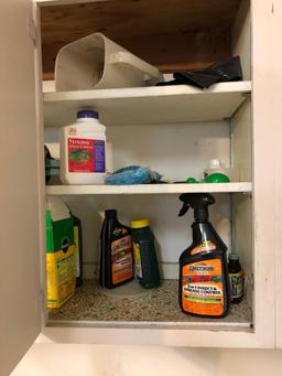 Contents of Five Shelves/Cabinets, Garden Supplies, Oil Filters